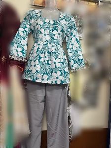 Chic Floral Print Kurta and pant