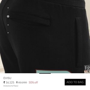 Evisu Black sweatpants
