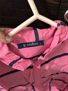 Pink Boxy Crop Shirt
