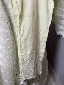 Elegant pista color Chikankari Gown XL size