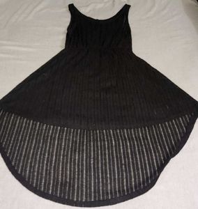 Chic Black Sleeveless High-Low Dress