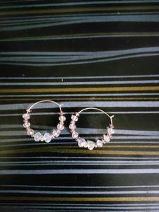 Beautiful Handmade Crystal Hoop Earrings