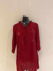 Marigold Lane Red Kurta Top
