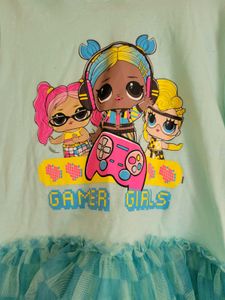 Cute Girls' Graphic Tulle Dress