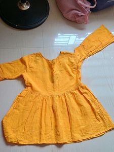Yellow Embroidered Tunic Top