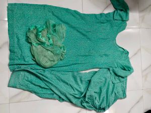 Teal Printed salwar suite