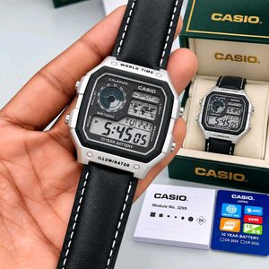 Casio Digital Watch -Leather Band