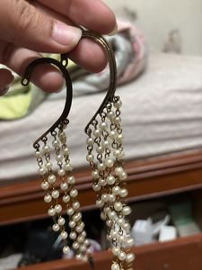 Pearl Dangle Ear Cuff