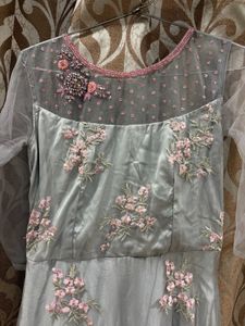 Beautiful Grey Embroidered Gown