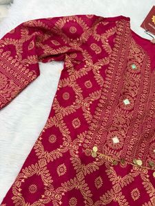 Pink handwork kurta and pant set