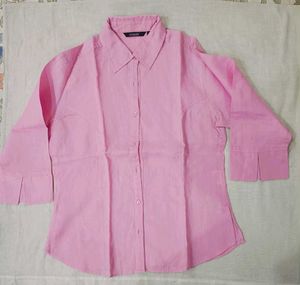 Pink Button-Up Collared Shirt