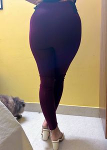Stylish Burgundy Skinny Pants