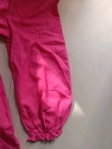 Chic Puff Sleeve V-Neck Pink Dress