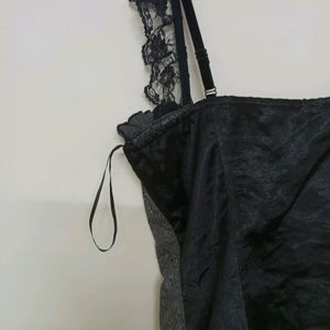 Y2K Silver Tie Up Corset Top