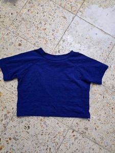Vibrant Blue Cropped T-Shirt