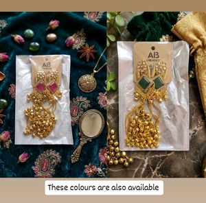 Elegant Gold Toned Kashmiri Earrings