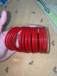 Red Glass Bangles Set