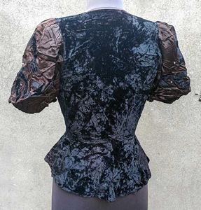 Crushed Velvet Peplum Top