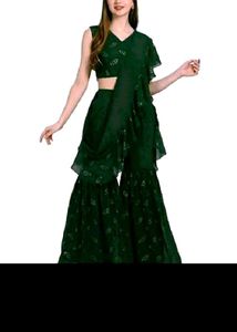 Elegant Green Sharara Set with Dupatta New used on