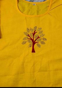 yellow kurti set for women