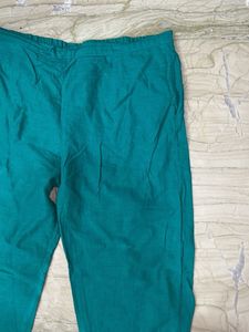 Teal Green Cotton Pants