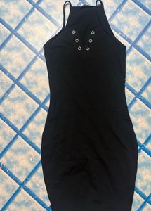 Chic Black Halter Neck Mini Dress