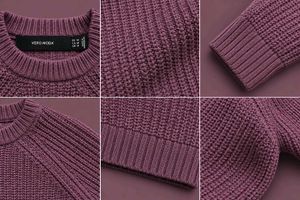 MAUVE CHUNKY RIBBED RAGLAN KNIT SWEATER