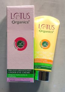 Combo Of Lotus Organic Sunscreen Gel & Eye Cream