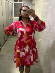 pink summer floral dress