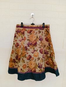 Vintage Floral Midi Skirt