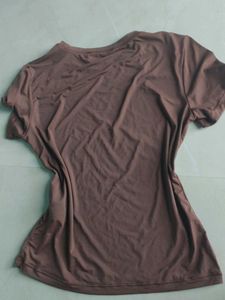 Basic Brown Short-Sleeve Top