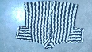Crocheted Striped Cardigan