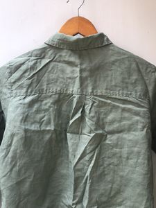 H&amp;M Olive Green Linen Women Shirt