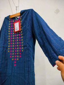 Biba Blue Striped Kurta