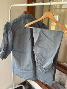 Elegant Grey co-ord Set with Embellishments