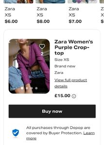 Zara Purple Gingham Tie-Front Crop Top