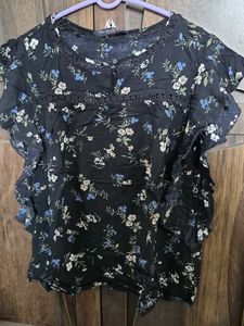 Blue casual cotton Top