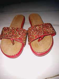 Red Color Party Wear Sandals