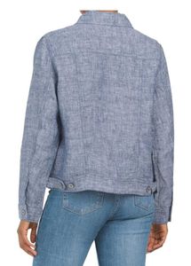 jones new york 100% linen light weight jacket