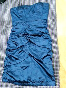 Stunning Teal Ruched Strapless Dress