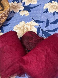maroon sparkling lehanga with blouse and duppta