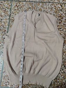 Sleeveless Beige Sweater Vest