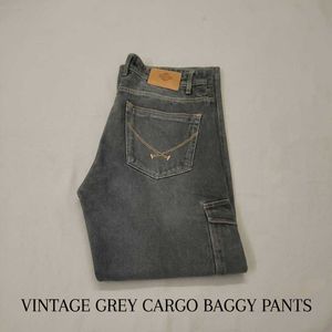 Vintage Grey Cargo Denim Baggy Pants