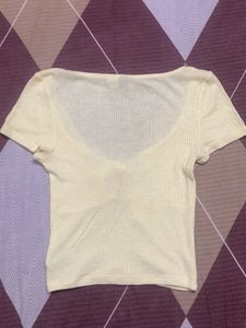 Cute Tie-Front Ribbed Crop Top