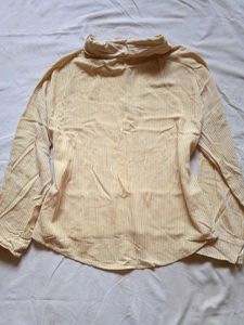 Yellow Striped Button-Up Shirt