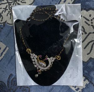 Oxidized Silver Mangal Sutra with Stones
