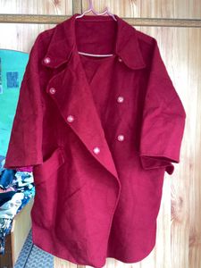 Chic Red Oversized Blazer