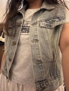 vintage Sleeveless Denim Jacket