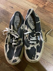 VHYUE Cow Print Canvas Sneakers