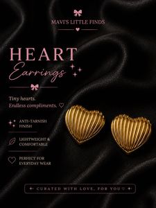 AntiTarnish - Heart Necklace &amp; Matching earrings